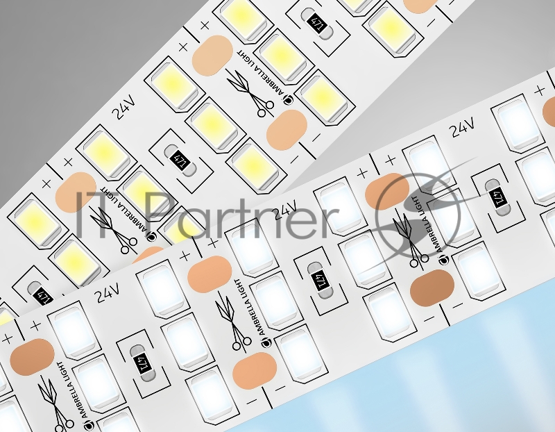 Светодиодная лента Ambrella light GS3903 2835 324Led/ 26W m/ 24V IP20 6500K/ 5000*18*1.2mm (2 конт.)