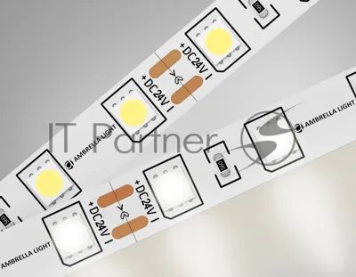 Светодиодная лента Ambrella light GS4002 5050 60Led/ 14.4W m/ 24V IP20 4500K/ 5000*10*1.87mm (2 конт.)