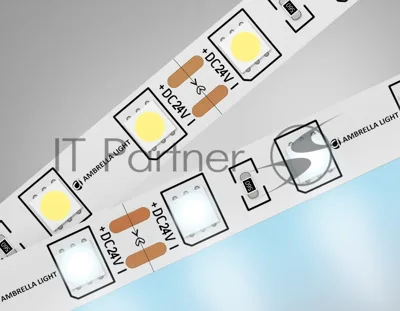 Светодиодная лента Ambrella light GS4003 5050 60Led/ 14.4W m/ 24V IP20 6500K/ 5000*10*1.87mm (2 конт.)