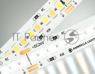 Светодиодная лента Ambrella light GS4151 2835 240Led/ 18W m/ 24V IP20 CCT 3000-6500K/5000*10*1.2mm (3 конт.)
