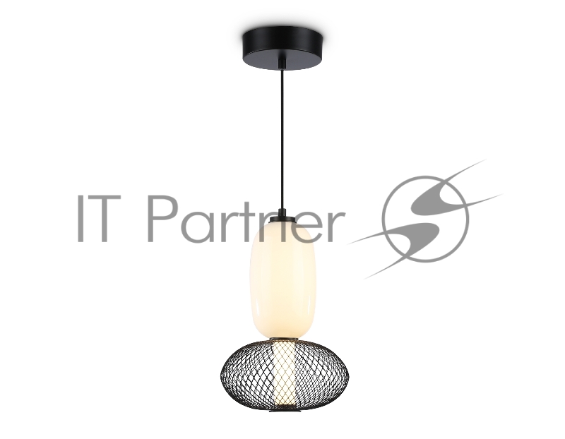 Подвесной светодиодный светильник Ambrella light LH11007 BK/FR черный/белый матовый 15W 3000K D220*350