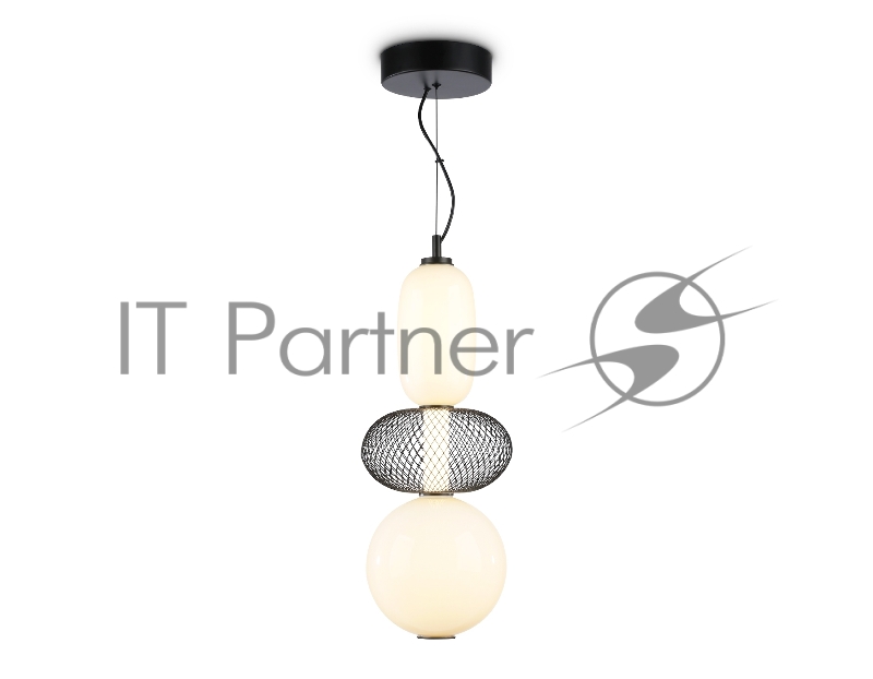 Подвесной светодиодный светильник Ambrella light LH11008 BK/FR черный/белый матовый 24W 3000K D220*570