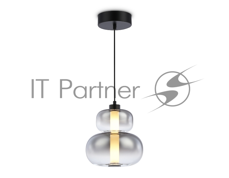 Подвесной светодиодный светильник Ambrella light LH11052 BK/SM черный/дымчатый 12W 3000K D230*265