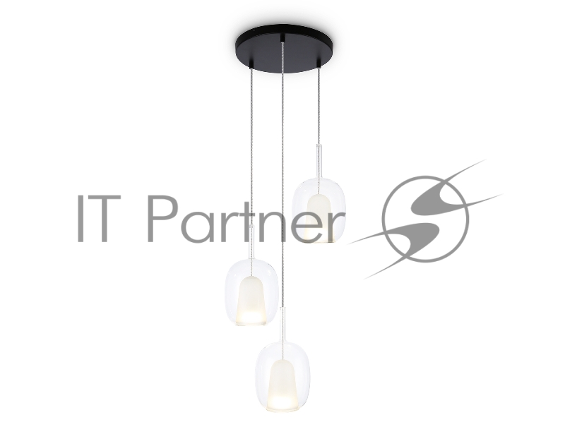 Подвесной светильник Ambrella light LH11151/3 BK/WH/CL черный/белый/прозрачный E27*3 max 60W D425*1500