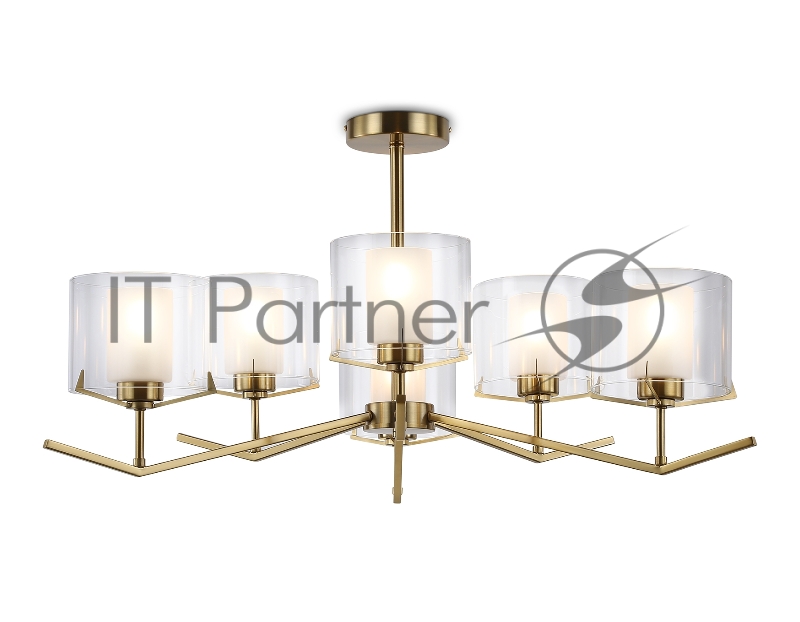 Люстра Ambrella light LH57008/6 BS/FR латунь/белый матовый E14/6 max 40W D850*420