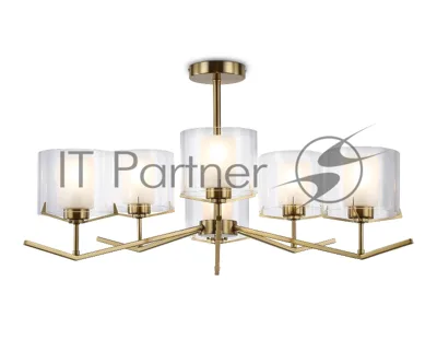 Люстра Ambrella light LH57008/6 BS/FR латунь/белый матовый E14/6 max 40W D850*420
