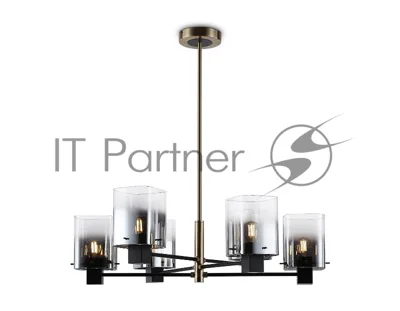 Люстра Ambrella light LH57041/6 BK/DBS/SM черный/темная латунь/дымчатый E14/6 max 40W D690*690