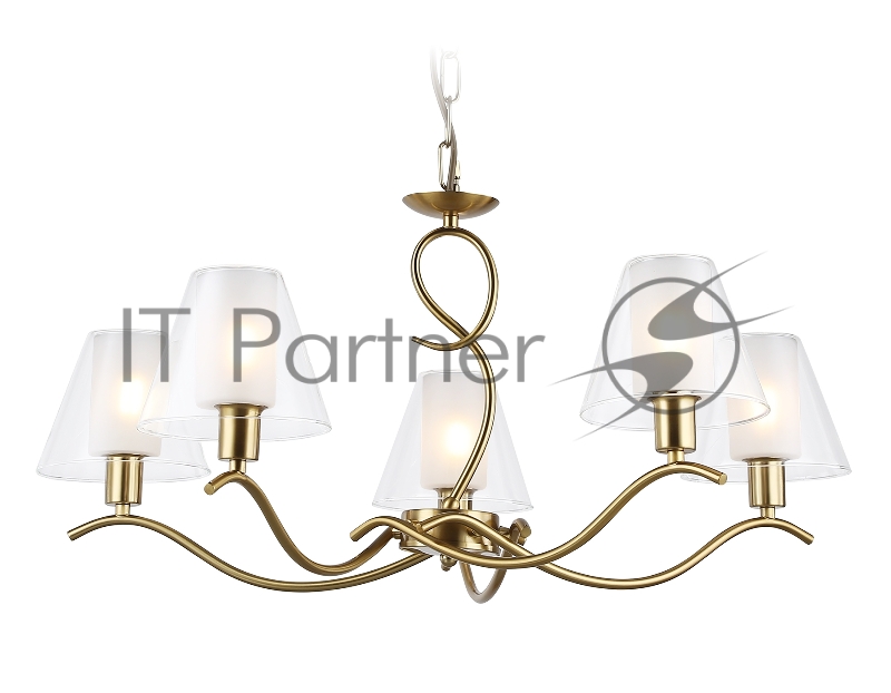 Люстра Ambrella light LH57091/5 BS/FR латунь/белый матовый E14/5 max 40W D690*790