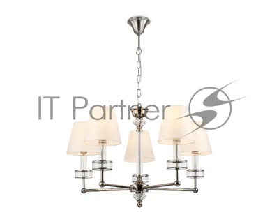 Люстра Ambrella light LH71001/5 BN/WH никель/белый E14*5 max 40W D670*1130