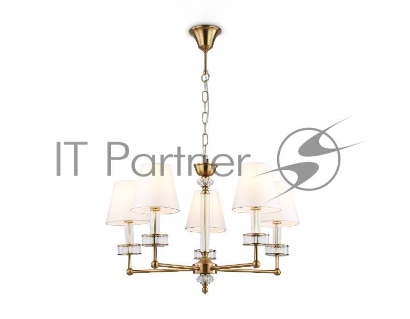 Люстра Ambrella light LH71021/5 BS/WH латунь/белый E14*5 max 40W D670*1130