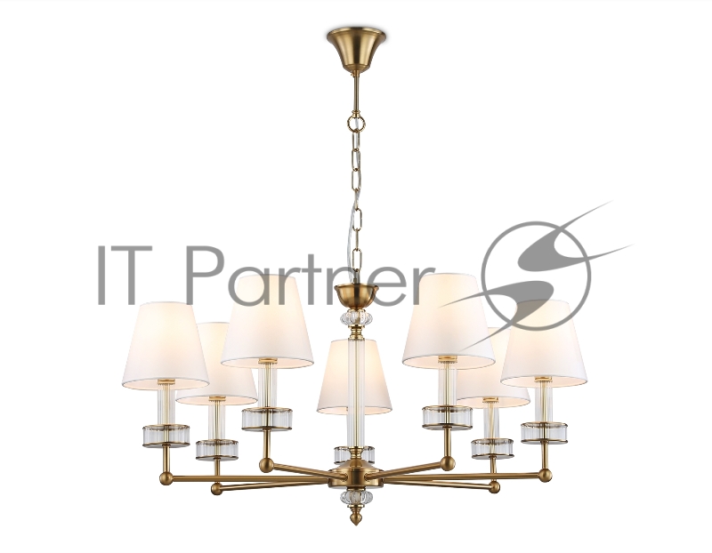 Люстра Ambrella light LH71023/7 BS/WH латунь/белый E14*7 max 40W D820*1130