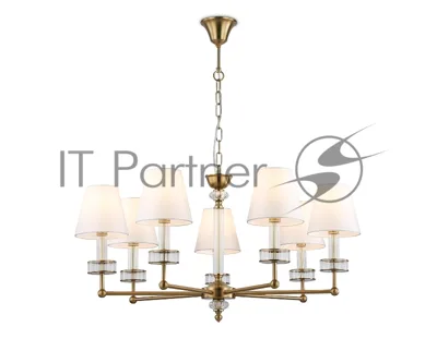 Люстра Ambrella light LH71023/7 BS/WH латунь/белый E14*7 max 40W D820*1130