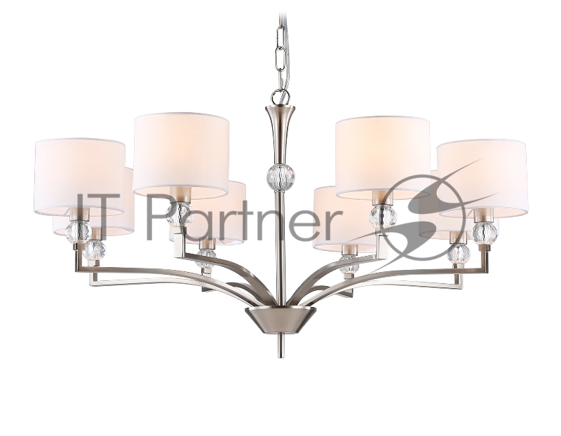 Люстра Ambrella light LH71123/8 SN/WH никель/белый E14/8 max 40W D840*880