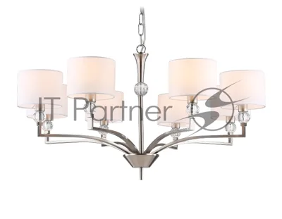 Люстра Ambrella light LH71123/8 SN/WH никель/белый E14/8 max 40W D840*880