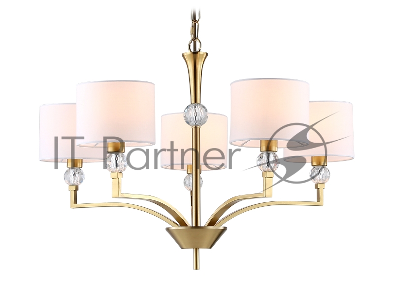 Люстра Ambrella light LH71131/5 BS/WH латунь/белый E14/5 max 40W D660*880