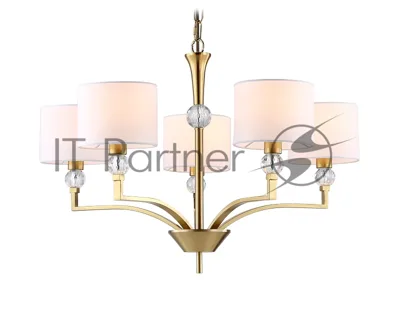 Люстра Ambrella light LH71131/5 BS/WH латунь/белый E14/5 max 40W D660*880