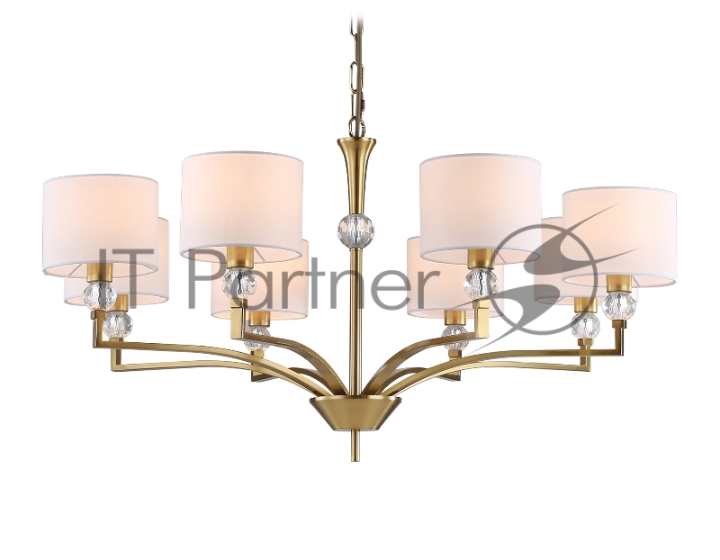 Люстра Ambrella light LH71133/8 BS/WH латунь/белый E14/8 max 40W D840*880