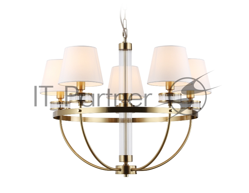 Люстра Ambrella light LH71251/5 BS/WH латунь/белый E14/5 max 40W D700*990