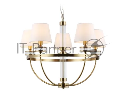 Люстра Ambrella light LH71251/5 BS/WH латунь/белый E14/5 max 40W D700*990