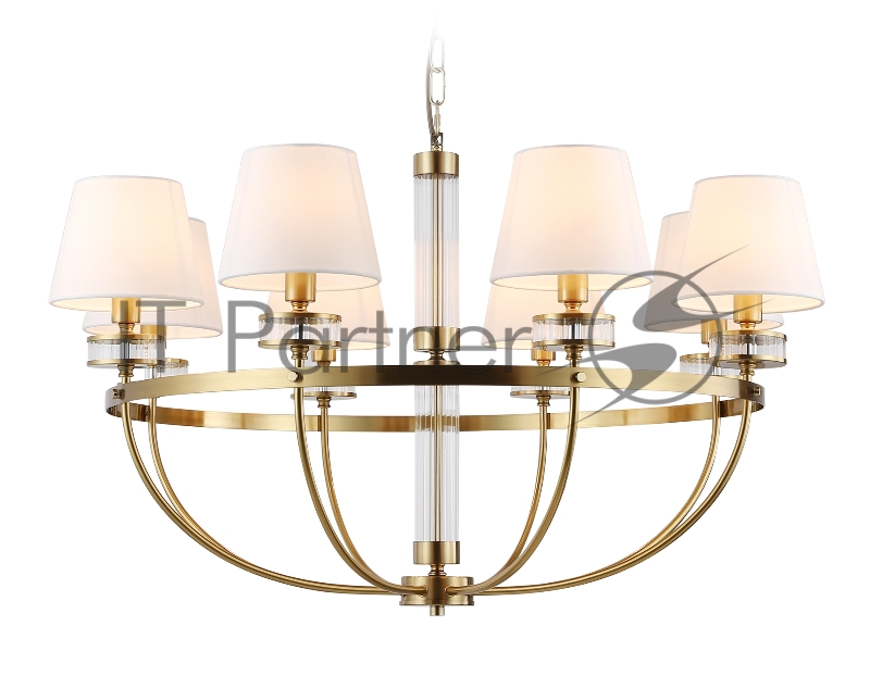 Люстра Ambrella light LH71253/8 BS/WH латунь/белый E14/8 max 40W D870*990