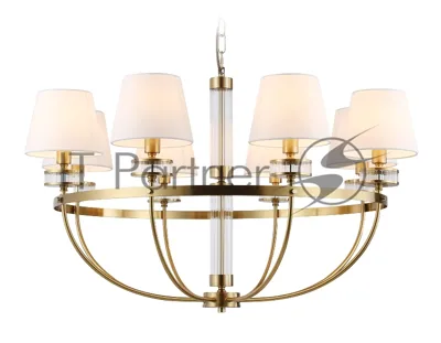 Люстра Ambrella light LH71253/8 BS/WH латунь/белый E14/8 max 40W D870*990