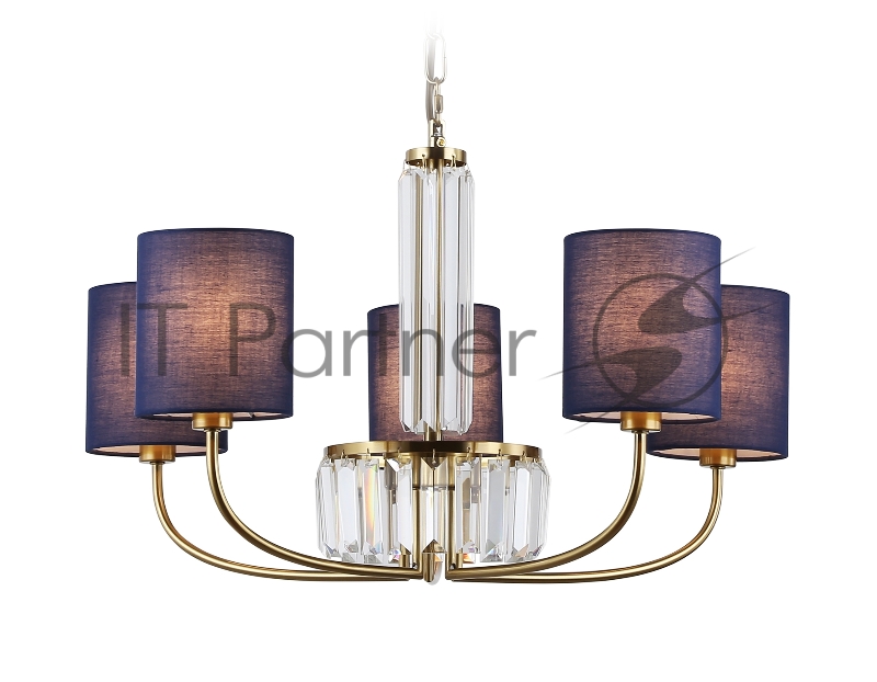 Люстра Ambrella light LH71271/5 BS/DB латунь/темно синий E14/5 max 40W D650*840