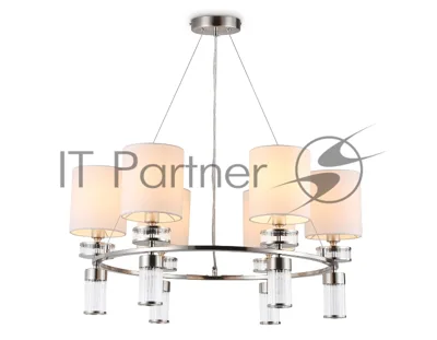 Люстра Ambrella light LH71291/6 SN/WH никель/белый E14/6 max 40W D680*730
