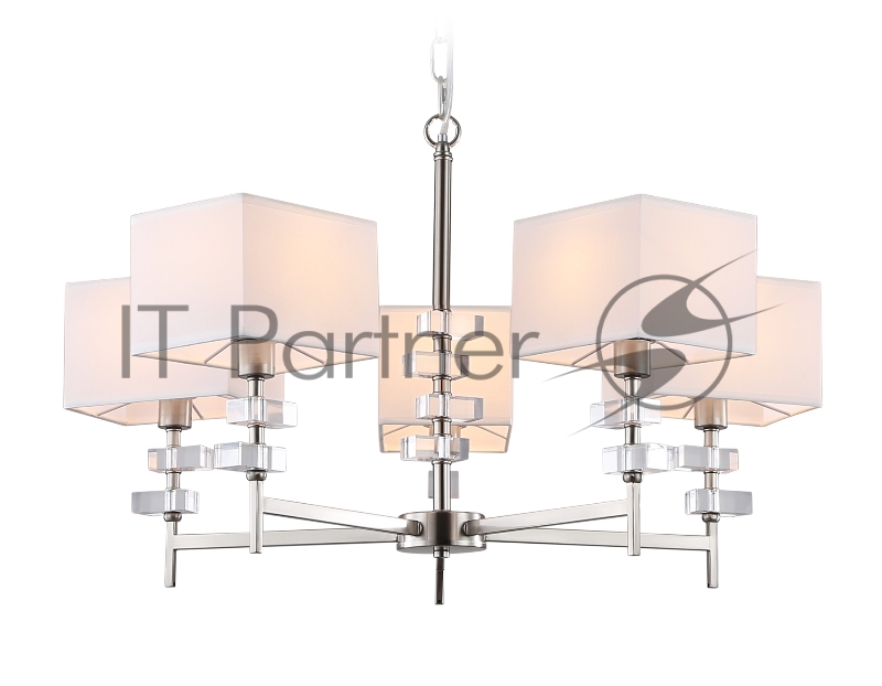 Люстра Ambrella light LH71321/5 SN/WH никель/белый E14/5 max 40W D700*850