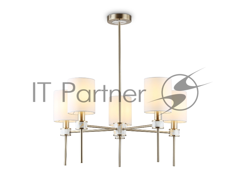 Люстра Ambrella light LH72371/5 DBS/WH темная латунь/белый E14/5 max 40W D680*720