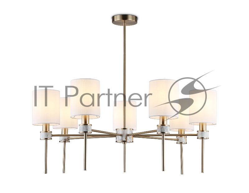 Люстра Ambrella light LH72373/7 DBS/WH темная латунь/белый E14/7 max 40W D840*720
