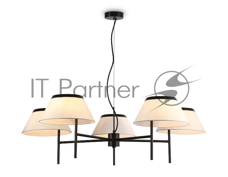 Люстра Ambrella light LH72453/5 BK/WH черный/белый Е14/5 max 40W D1000*290-1080