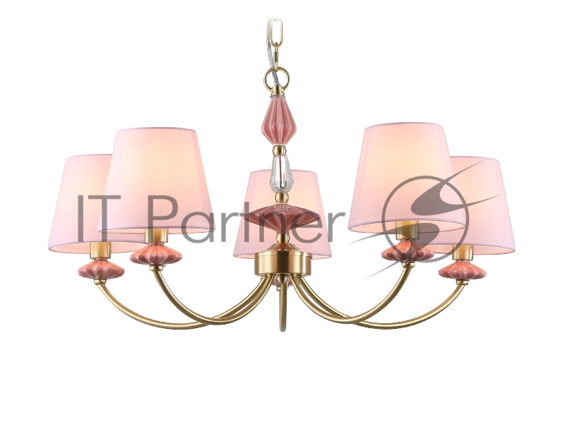 Люстра Ambrella light LH75024/5 GD/PI золото/розовый E14/5 max 40W D700*780