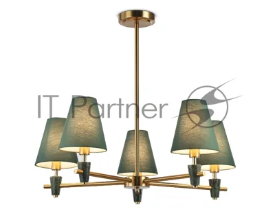 Люстра Ambrella light LH75051/5 BS/GN латунь/зеленый E14*5 max 40W D700*580