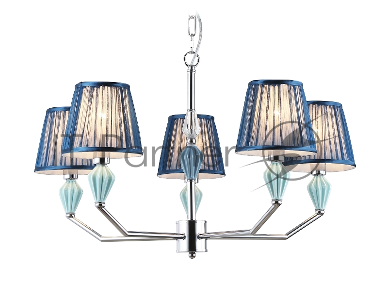 Люстра Ambrella light LH75061/5 CH/DB хром/темно синий E14/5 max 40W D690*810