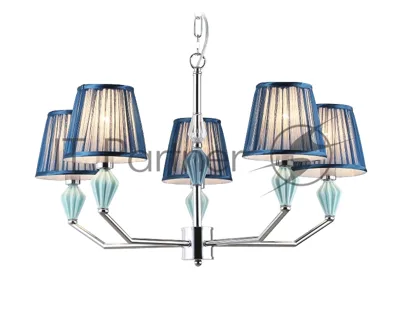 Люстра Ambrella light LH75061/5 CH/DB хром/темно синий E14/5 max 40W D690*810