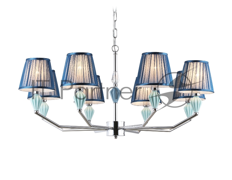Люстра Ambrella light LH75063/8 CH/DB хром/темно синий E14/8 max 40W D870*810
