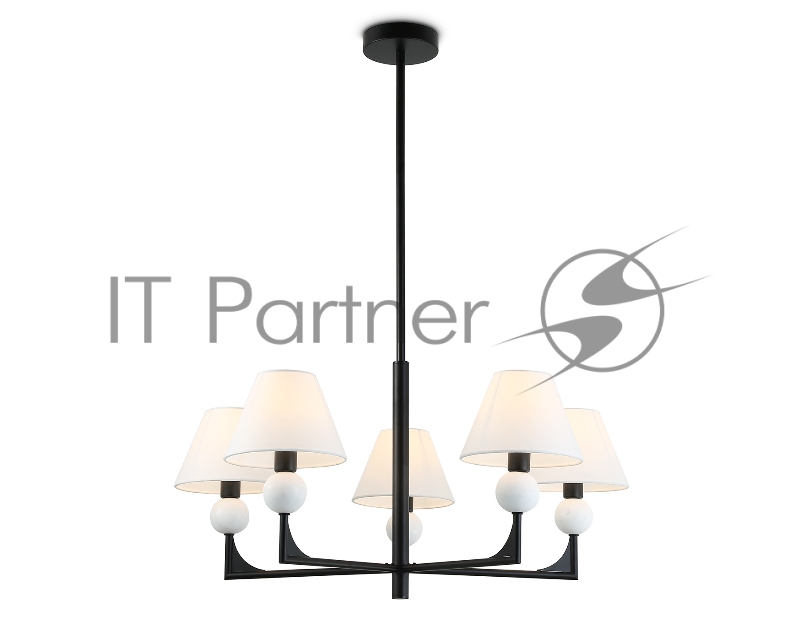 Люстра Ambrella light LH75153/5 BK/FR черный/белый матовый E14*5 max 40W D730*580