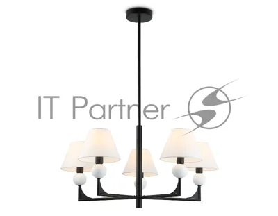 Люстра Ambrella light LH75153/5 BK/FR черный/белый матовый E14*5 max 40W D730*580
