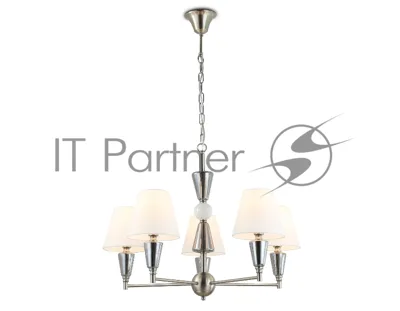 Люстра Ambrella light LH75253/5 SN/FR сатин никель/белый матовый E14*5 max 40W D700*510