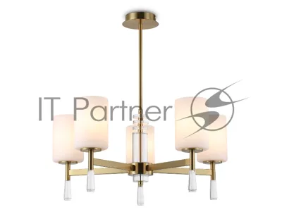 Люстра Ambrella light LH56261/5 BS/FR латунь/белый матовый E27/5 max 60W D600*590