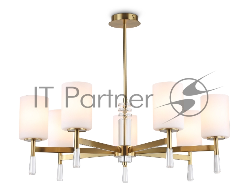 Люстра Ambrella light LH56263/7 BS/FR латунь/белый матовый E27/7 max 60W D750*590