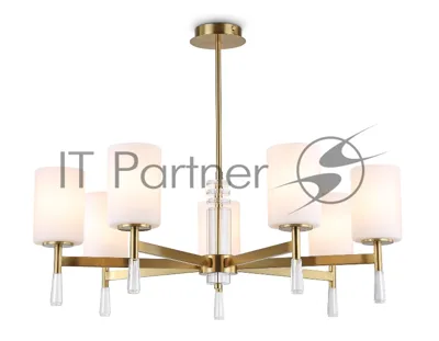 Люстра Ambrella light LH56263/7 BS/FR латунь/белый матовый E27/7 max 60W D750*590