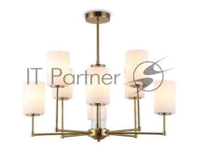 Люстра Ambrella light LH56217/8 BS/FR латунь/белый матовый E27/8 max 60W D700*600