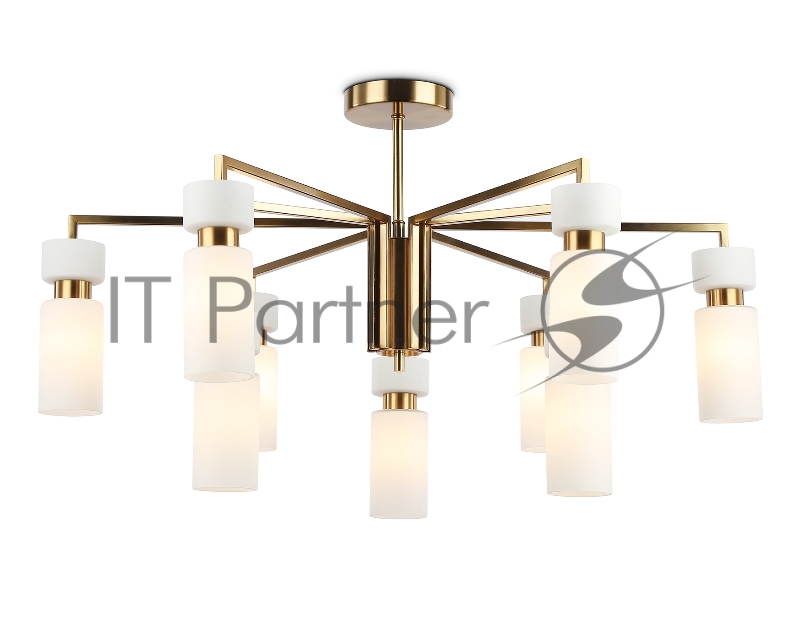 Люстра Ambrella light LH56128/9 BS/FR латунь/белый матовый E14*9 max 40W D765*440