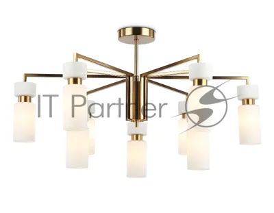 Люстра Ambrella light LH56128/9 BS/FR латунь/белый матовый E14*9 max 40W D765*440