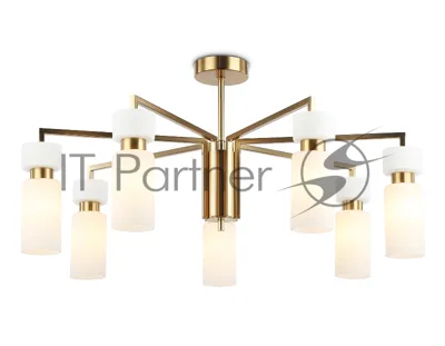 Люстра Ambrella light LH56126/7 BS/FR латунь/белый матовый E14*7 max 40W D705*350