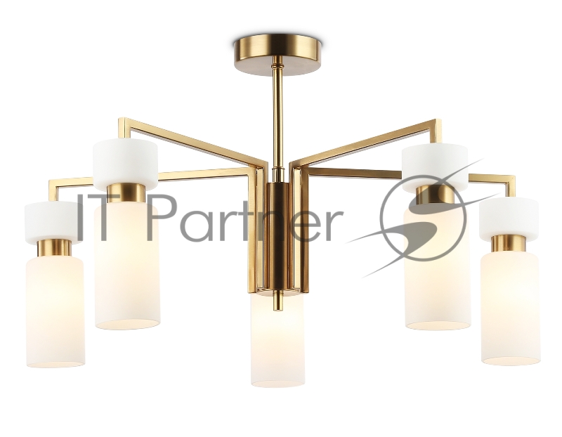 Люстра Ambrella light LH56124/5 BS/FR латунь/белый матовый E14*5 max 40W D605*350