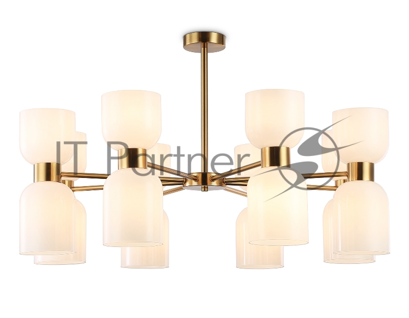 Люстра Ambrella light LH56095/16 BS/FR латунь/белый матовый E14*16 max 40W D860*510