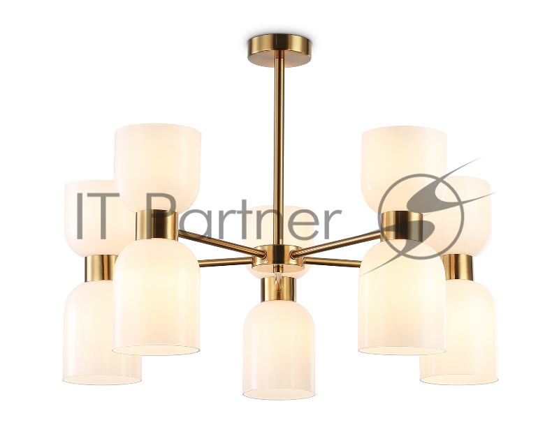 Люстра Ambrella light LH56093/10 BS/FR латунь/белый матовый E14*10 max 40W D700*510