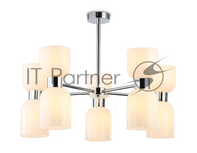 Люстра Ambrella light LH56083/10 СH/FR хром/белый матовый E14*10 max 40W D700*510